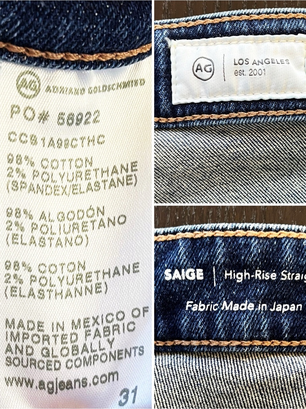 BOGO! AG Saige High Rise Straight Leg Jeans in Gondola Dark Wash size 31 - Picture 9 of 10